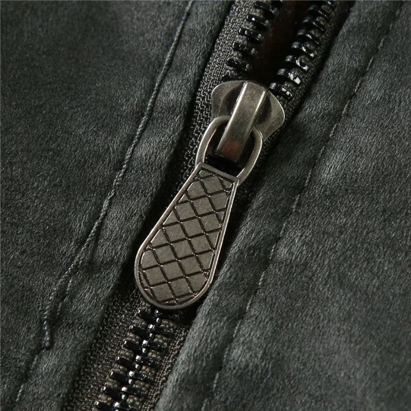 Automne Hiver Veste Hommes Col De Fourrure Vestes Tactiques Militaires Manteaux Vêtements D'extérieur Décontractés - Gris