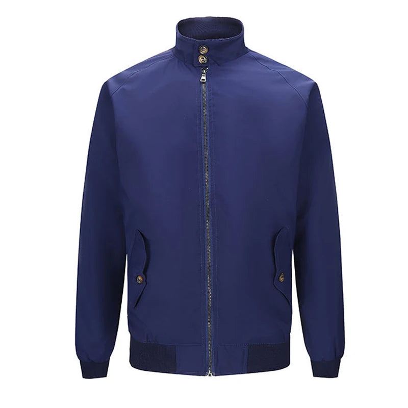 Blouson Bombardier Léger Pour Hommes Coupe-vent D'extérieur Décontracté Manteaux Classiques À Col Montant Vêtements Printemps-automne - Kaki