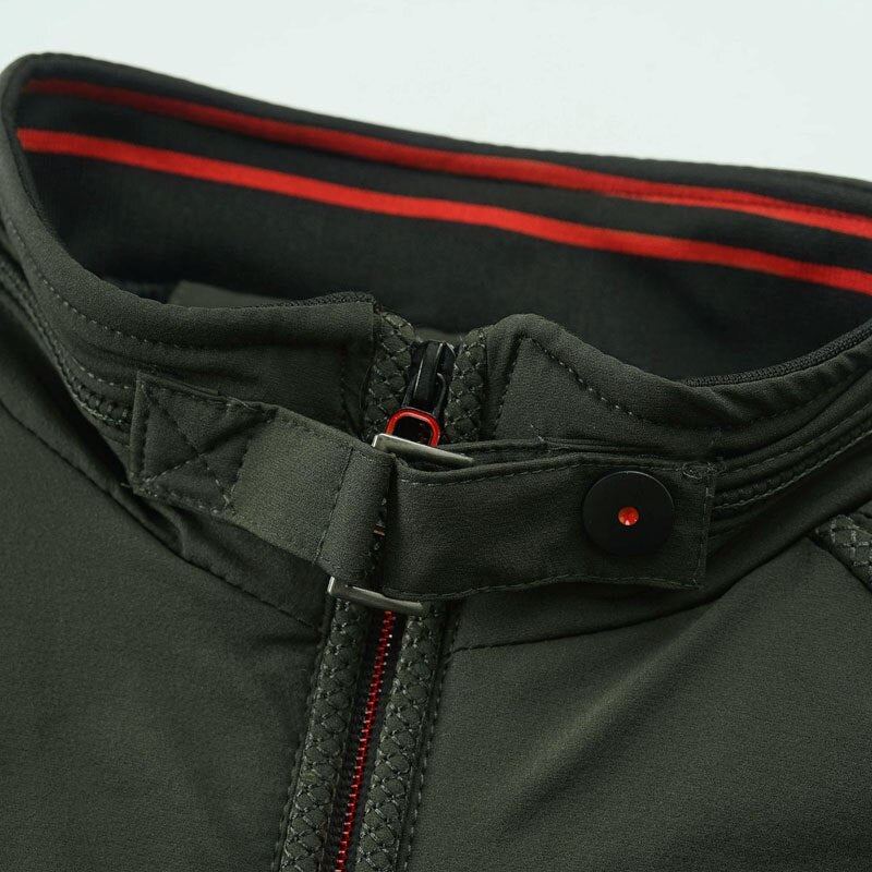 Bomber Veste Hommes Coupe-vent Décontracté Vestes Printemps Vêtements D'extérieur Automne Stand Slim Fit Manteau Militaire - Vert