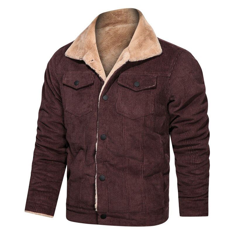 Hiver Hommes Veste Épaissir Polaire Vestes Automne Manteau À Capuche Coupe-vent Vêtements D'extérieur Surdimensionné - Marron