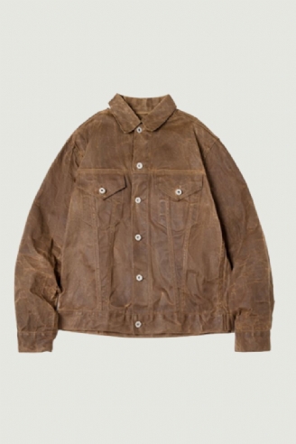Veste De Cire D'huile Pour Hommes Manteau De Styliste Vintage Cintrée L'automne