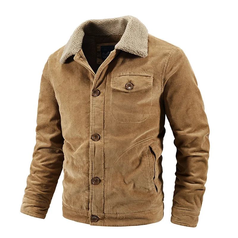 Veste Polaire D'hiver Pour Hommes Manteau Chaud Et Épais Coupe-vent Avec Col En Fourrure - Jaune