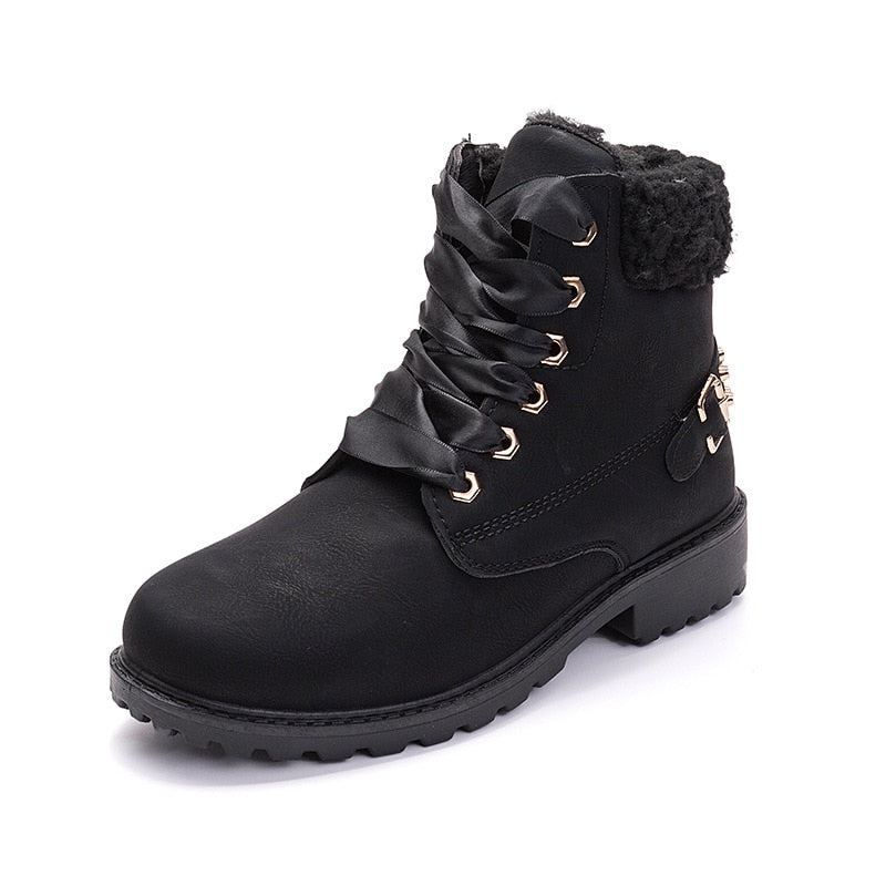 Chaussures D'automne Et D'hiver Pour Femme Bottes À Talons Plats Garde Au Chaud Bottines De Camouflage À La Cheville - Camel