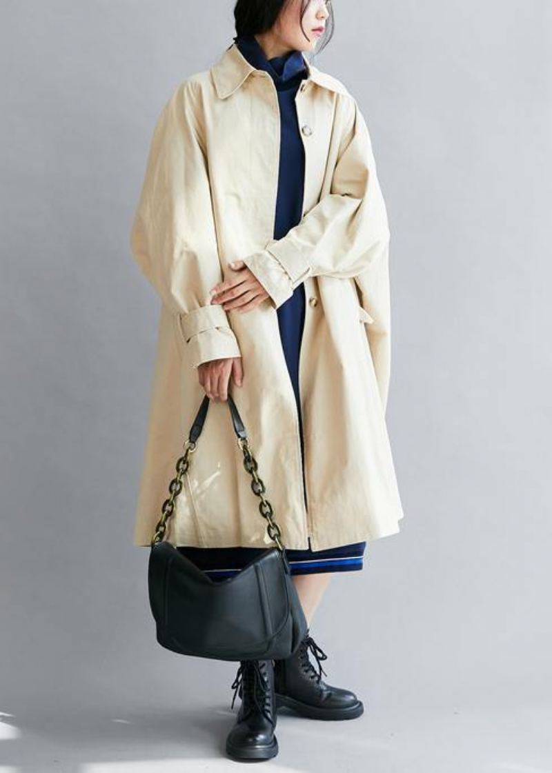 Manteau D'automne Italien Avec Poches À Revers Pour Femme Vêtement D'extérieur Court Beige Grande Taille - Vert Armée