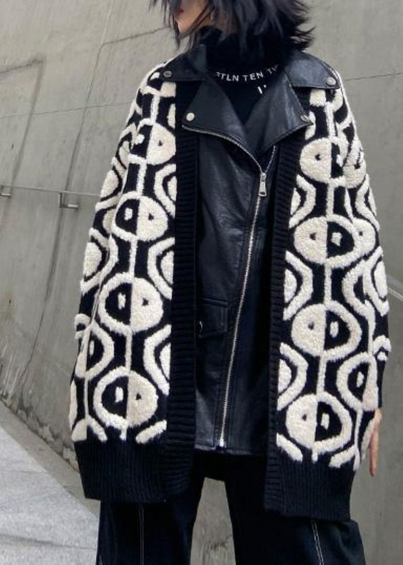 Veste En Cuir Pu Tricotée Pour Femmes Nouvelle Collection Automne-hiver 2024. Épaissie Loisirs - Trenchs femmes