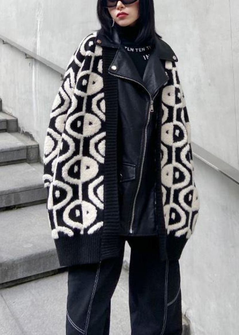 Veste En Cuir Pu Tricotée Pour Femmes Nouvelle Collection Automne-hiver 2024. Épaissie Loisirs - Trenchs femmes