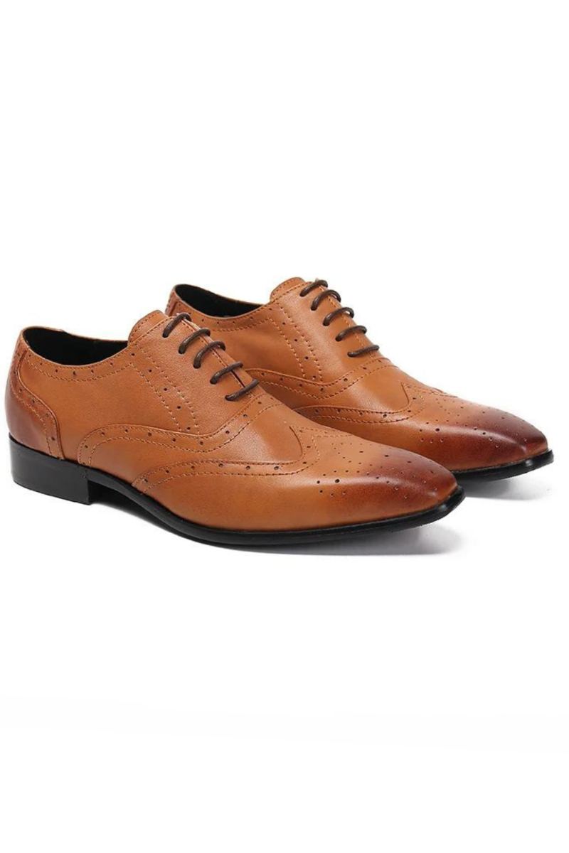Chaussures Oxford Pour Hommes De Mariage En Cuir Véritable Bout Carré D'affaires Arrivée