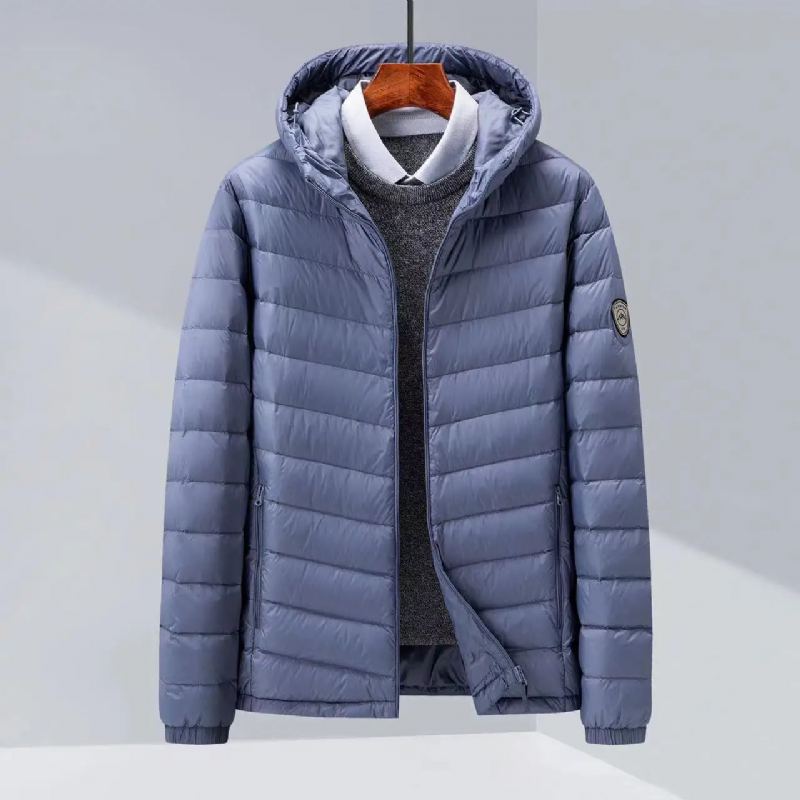 Doudoune Courte À Col Montant En Duvet De Canard Légère Et Belle Tendance Automne Et Hiver - Gris