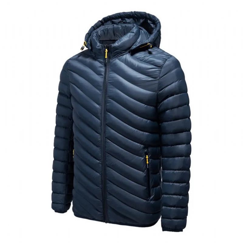 Veste D'hiver À Capuche Pour Hommes Doudoune D'automne Manteau Matelassé Et Rembourré Vêtements - Noir