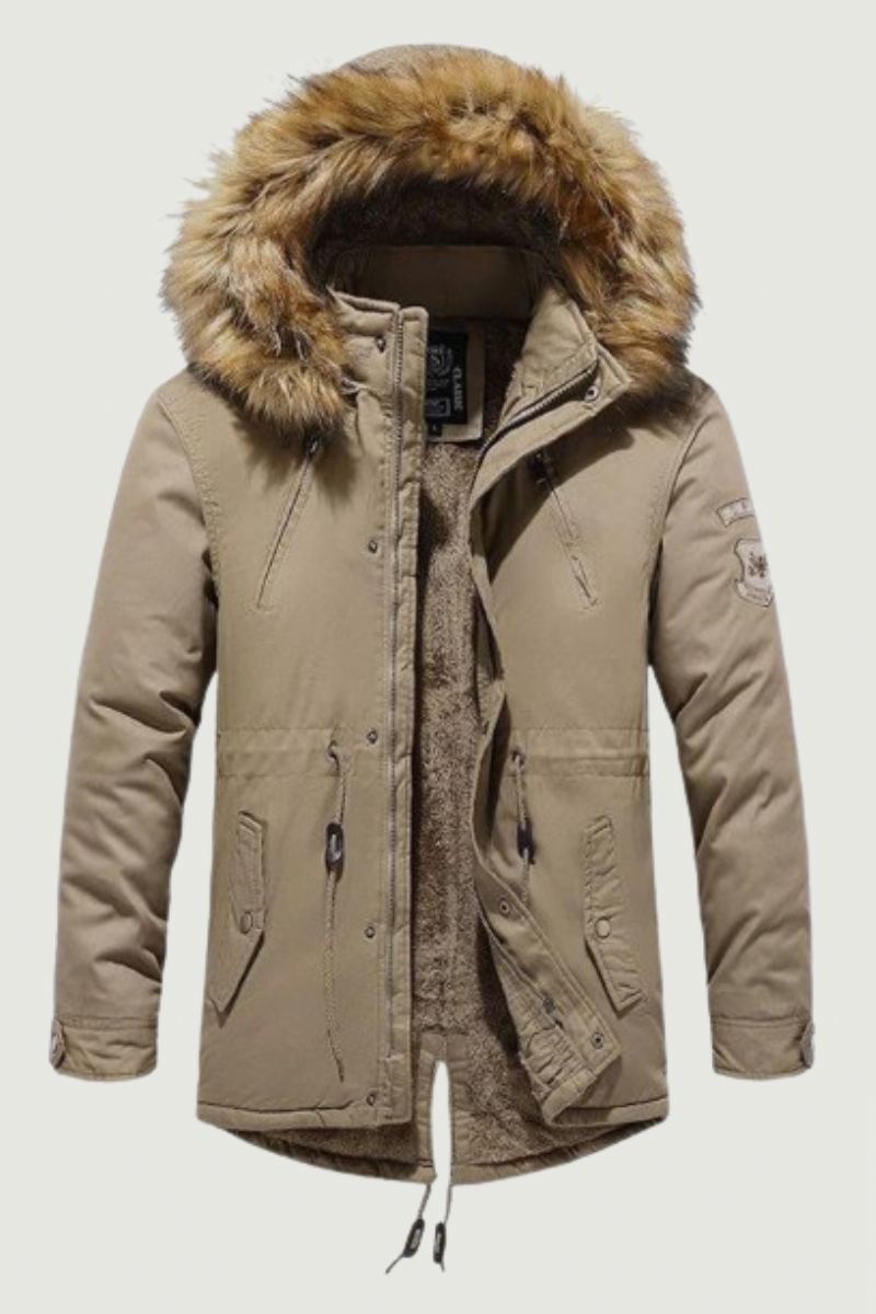 Veste D'hiver Parkas Hommes Coton Épais Polaire Col Chaud À Capuche Parka Décontracté Plusieurs Poches Vestes Coupe-vent