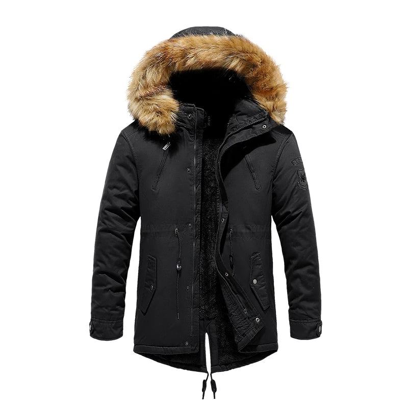 Veste D'hiver Parkas Hommes Coton Épais Polaire Col Chaud À Capuche Parka Décontracté Plusieurs Poches Vestes Coupe-vent - Vert