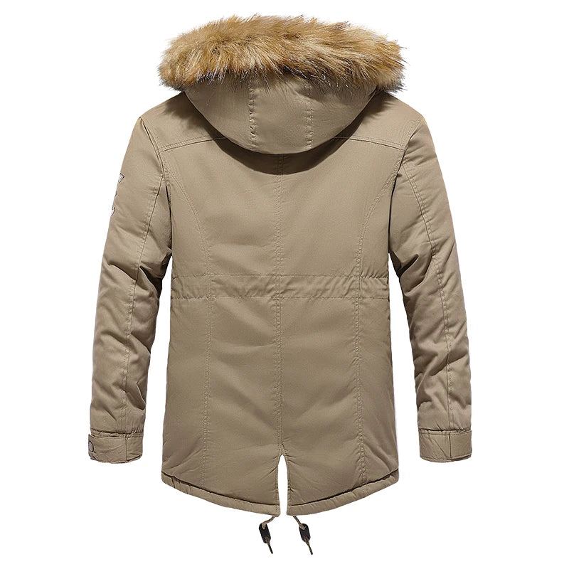 Veste D'hiver Parkas Hommes Coton Épais Polaire Col Chaud À Capuche Parka Décontracté Plusieurs Poches Vestes Coupe-vent - Vert