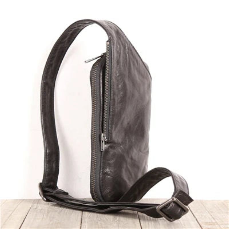 Mini Sac À Main En Cuir Véritable Fait À La - Noir