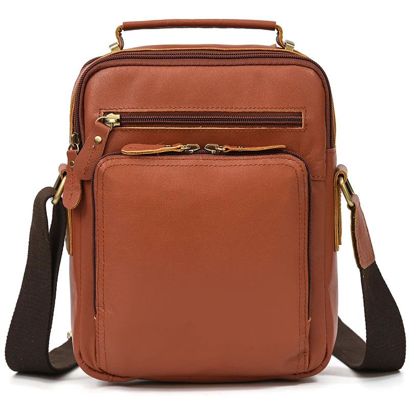 Sac À Bandoulière Multifonction Pour Hommes En Cuir Véritable Étanche Grande Capacité Sac À D'affaires Sacs De Voyage Noirs - Noir