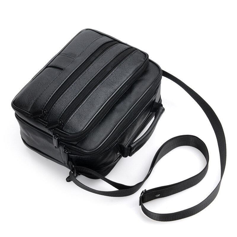 Sac À Bandoulière De Voyage En Cuir De Haute Qualité Pour Hommes Sac À Main De Grande Capacité Étanche Sacs À Simples - Noir