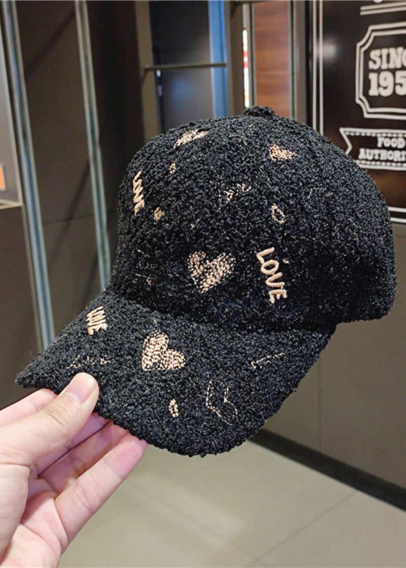Chapeau De Casquette De Baseball En Laine Avec Broderie De Lettres Noires Diy