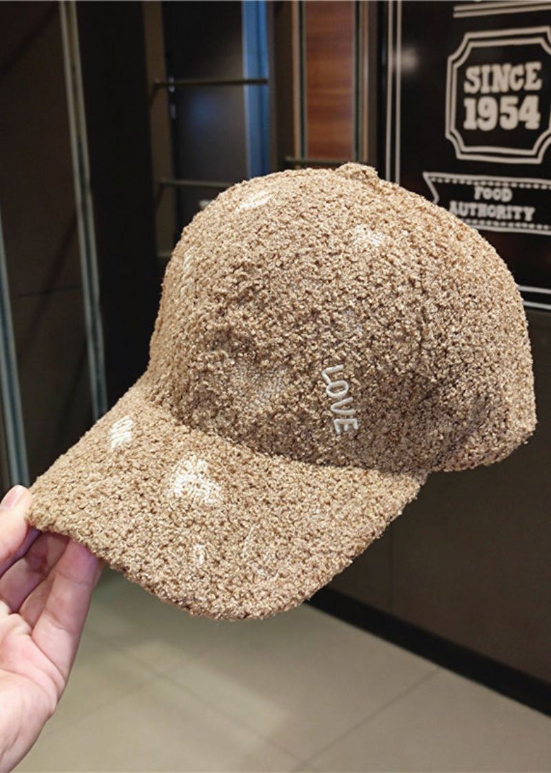 Chapeau De Casquette De Baseball En Laine Avec Broderie De Lettres Noires Diy - Manteaux en laine femmes