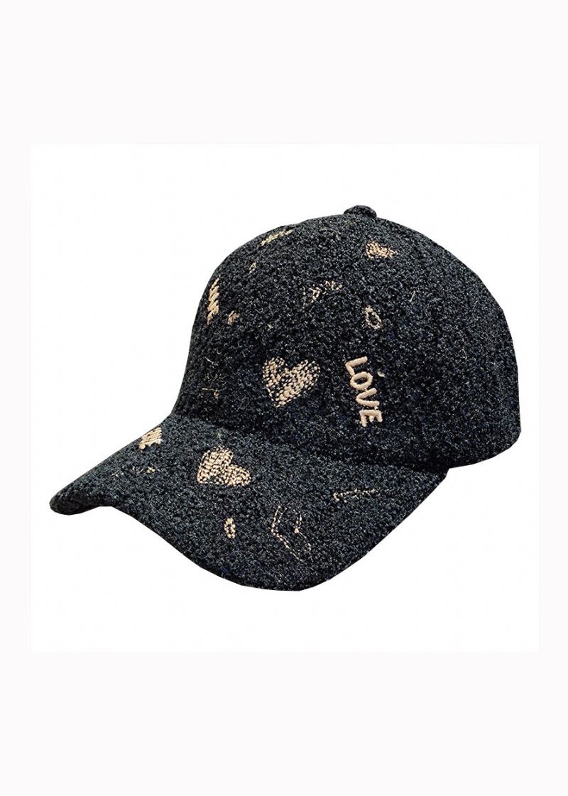 Chapeau De Casquette De Baseball En Laine Avec Broderie De Lettres Noires Diy - Manteaux en laine femmes