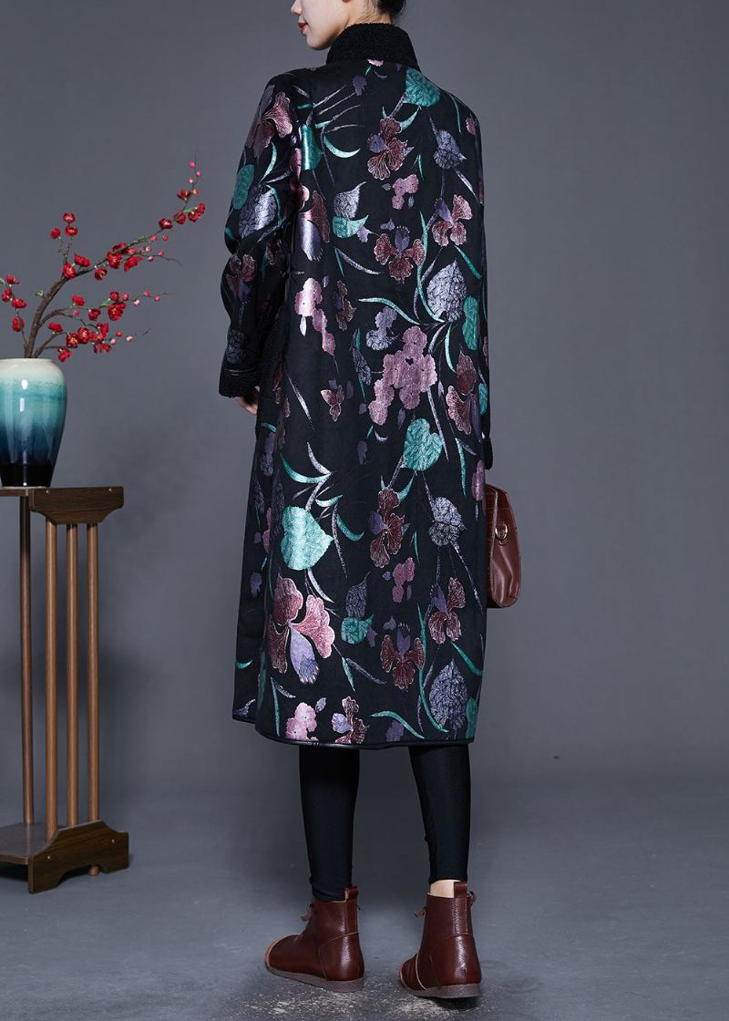 Manteaux Doublés De Laine Polaire Imprimé Multicolore Col Montant Hiver - Manteaux en laine femmes