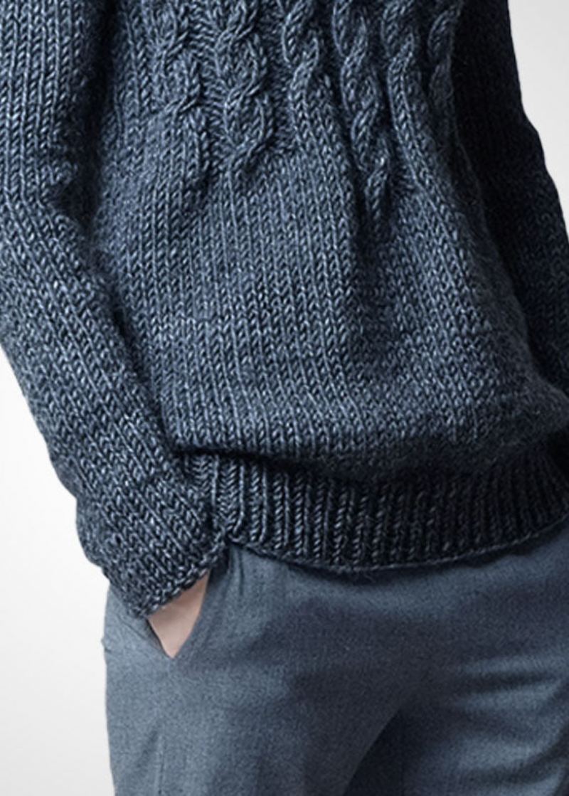 Pulls En Tricot Torsadé En Laine Épaisse À Col En V Gris Moderne Hiver - Manteaux en laine femmes
