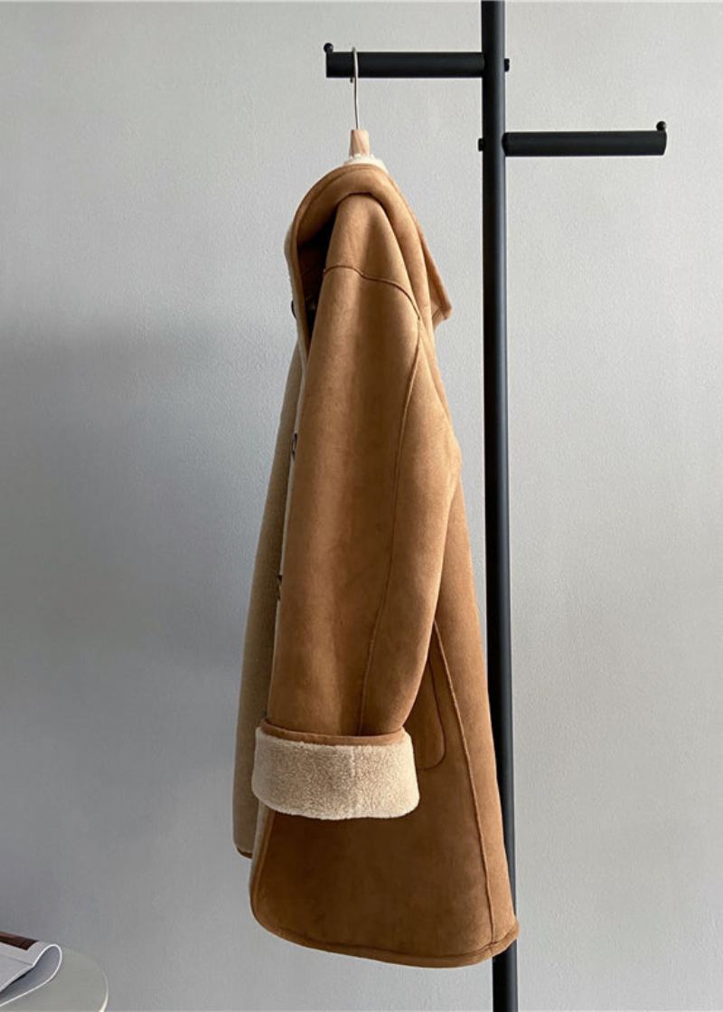 Style Kaki À Porter Des Deux Côtés Sweat À Capuche En Laine Vêtements D'extérieur D'hiver - Manteaux en laine femmes