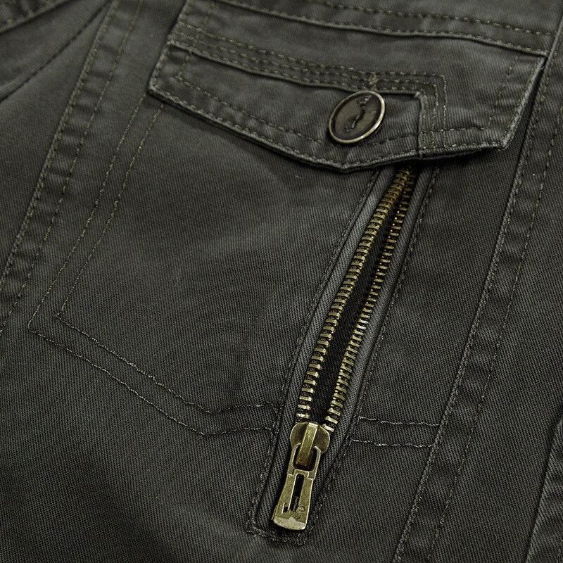 Blazer Militaire Veste Hommes Printemps Automne Décontracté Coton Lavé Manteaux Armée Bomber Costume Vestes Denim Cargo Trench - Kaki