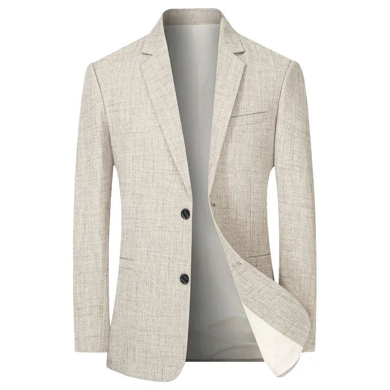 Hommes Costume Veste Mince Blazers Printemps Automne Solide D'affaires Décontracté Vêtements Blazer Manteaux - Bleu Clair