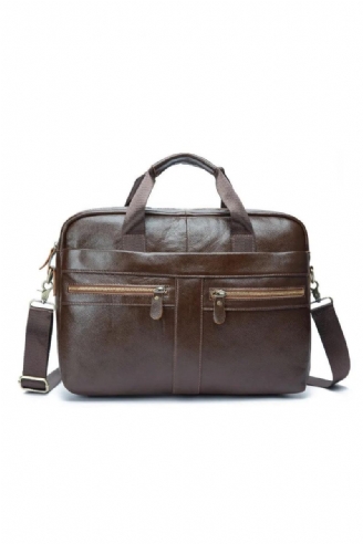 Mallette De Voyage Rétro En Cuir Pour Hommes D'affaires Ordinateur Portable 15.6 Pouces Sac Messager Design