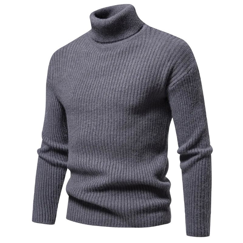 Automne Hiver Pull Hommes Pulls Col Roulé Chaud Homme Hauts - Rose