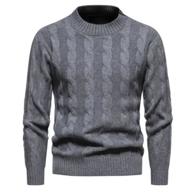 Chandails Vêtements Hiver Vintage Pull Hommes Manteaux Solide Rayé Col Roulé Automne - Noir