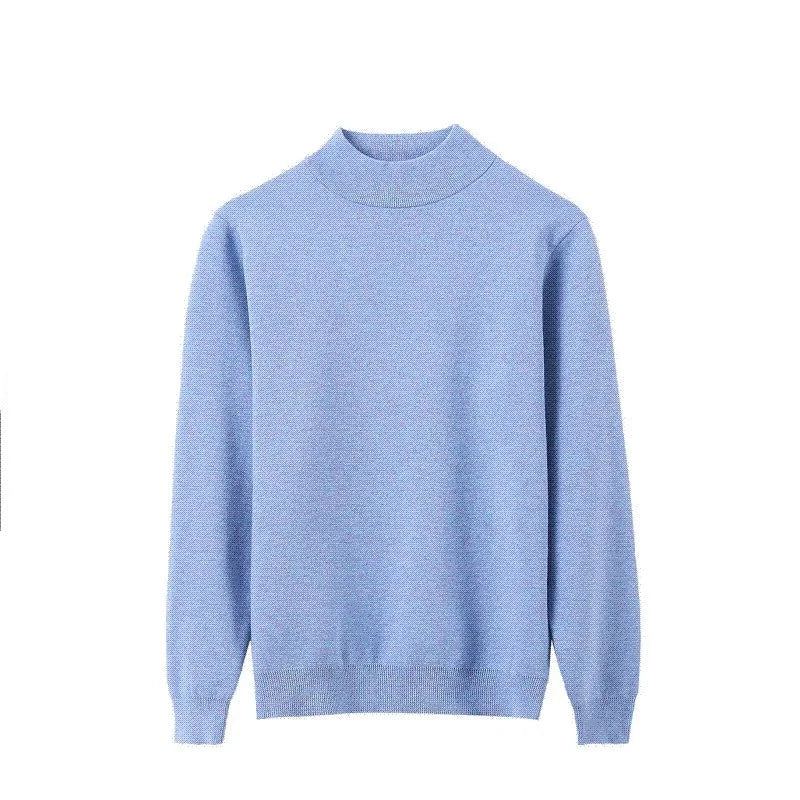 Pull À Col Mi-haut Pour Homme Vêtement Solide Et Confortable À Fond Collection Automne Et Hiver - Noir