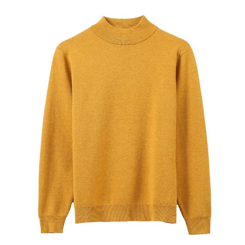 Pull À Col Mi-haut Pour Homme Vêtement Solide Et Confortable À Fond Collection Automne Et Hiver - Noir