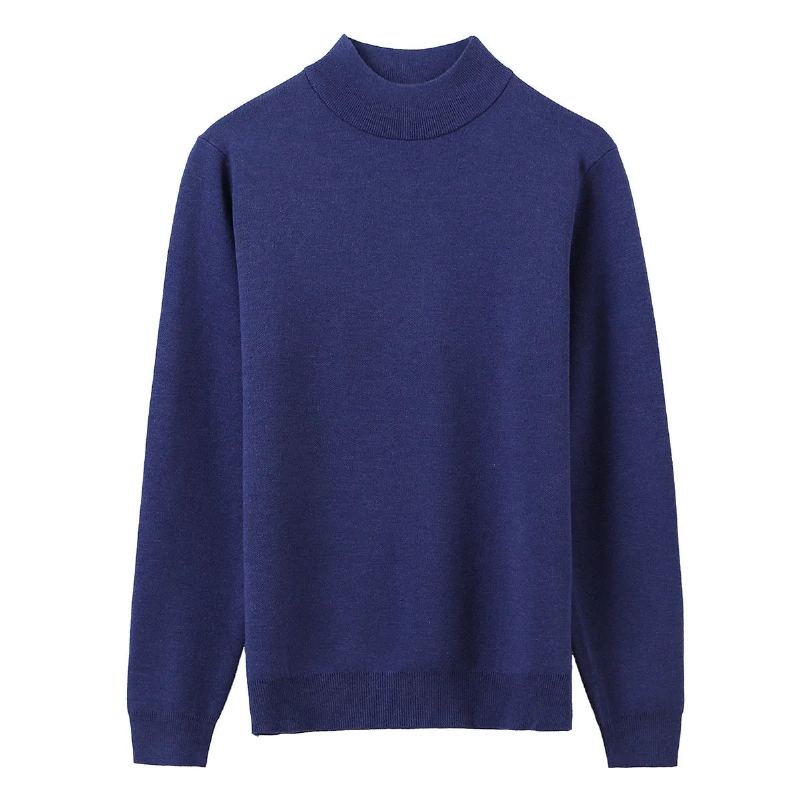 Pull À Col Mi-haut Pour Homme Vêtement Solide Et Confortable À Fond Collection Automne Et Hiver - Noir