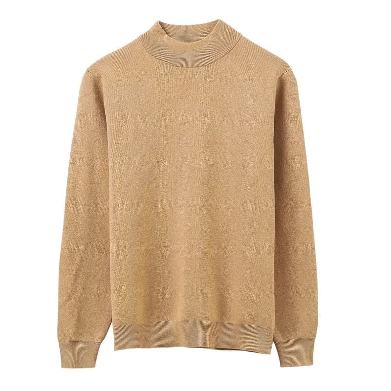 Pull À Col Mi-haut Pour Homme Vêtement Solide Et Confortable À Fond Collection Automne Et Hiver - Noir