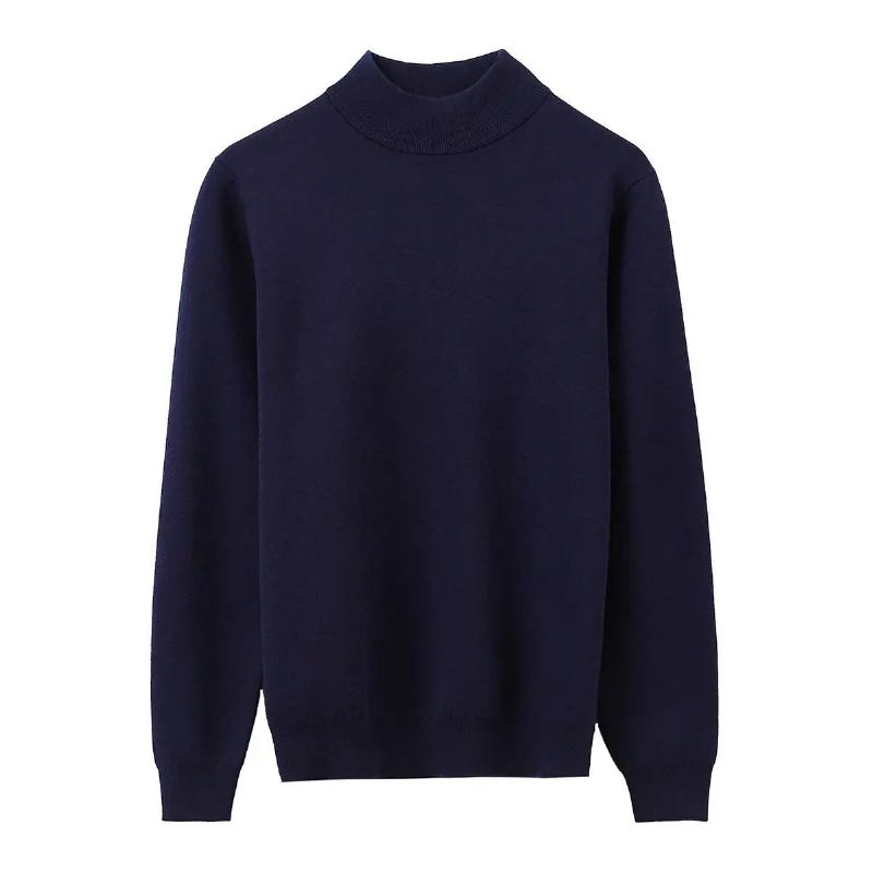 Pull À Col Mi-haut Pour Homme Vêtement Solide Et Confortable À Fond Collection Automne Et Hiver - Noir