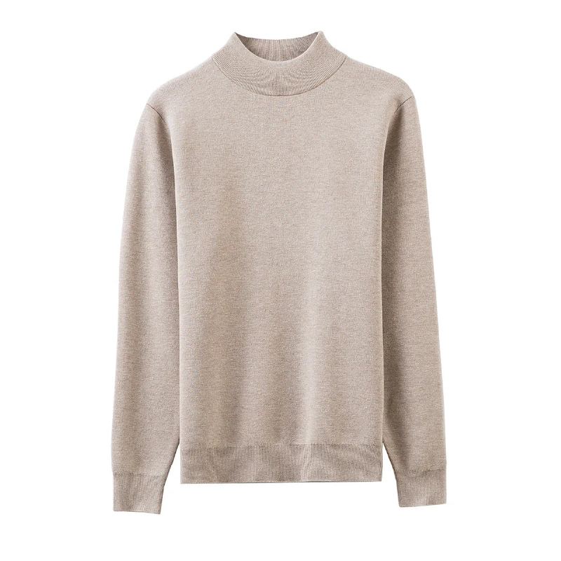 Pull À Col Mi-haut Pour Homme Vêtement Solide Et Confortable À Fond Collection Automne Et Hiver - Noir
