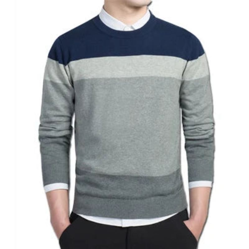 Pulls Et Tricotés À Manches Longues Pour Hommes Coupe Cintrée Décontracté Vêtements Masculins - Noir