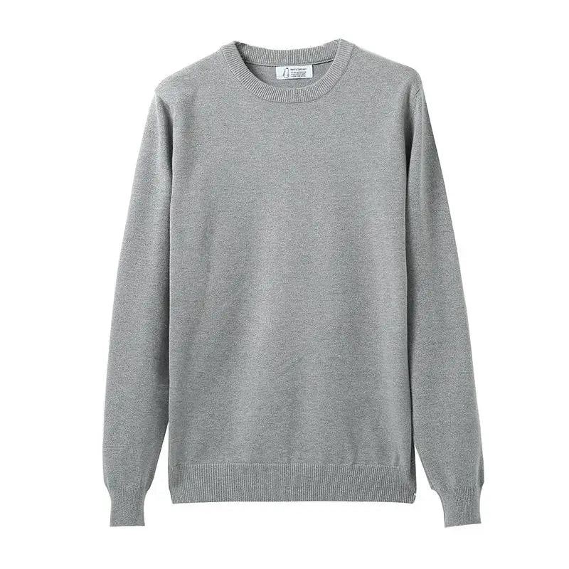 T-shirt À Manches Longues Et Col Rond Pour Homme Pull Chaud À Fond Solide Automne Et Hiver - Vert