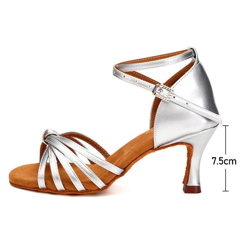 Chaussures Femme De Compétition De Salle De Bal Pour Sandales Élégantes - 75 Cm Noir 