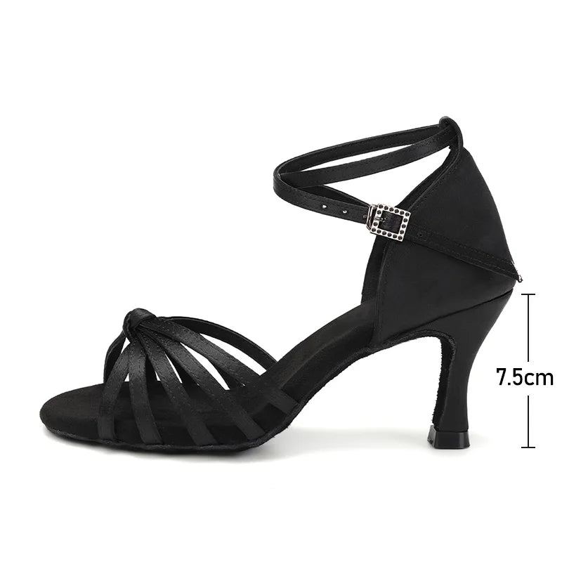 Chaussures Femme De Compétition De Salle De Bal Pour Sandales Élégantes - 75 Cm Noir 