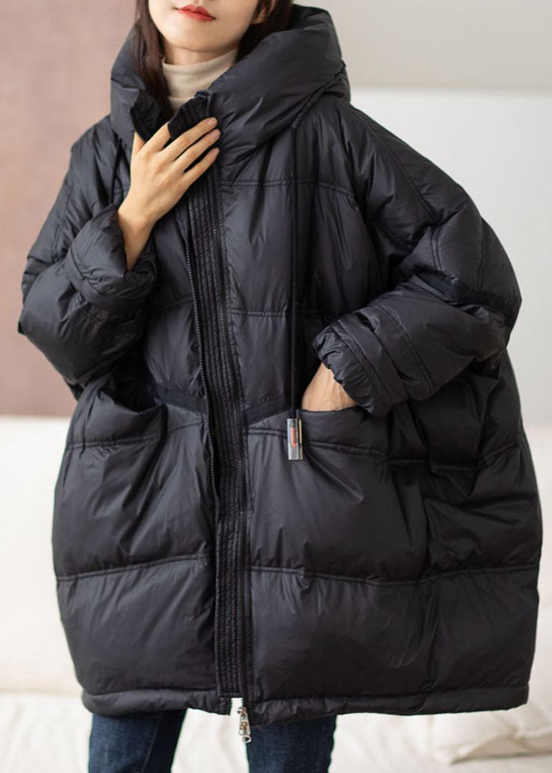Bref Rouge Violacé Cordon Zippé Duvet De Canard À Capuche Vers Le Bas Manteau Hiver - Rouge Violacé