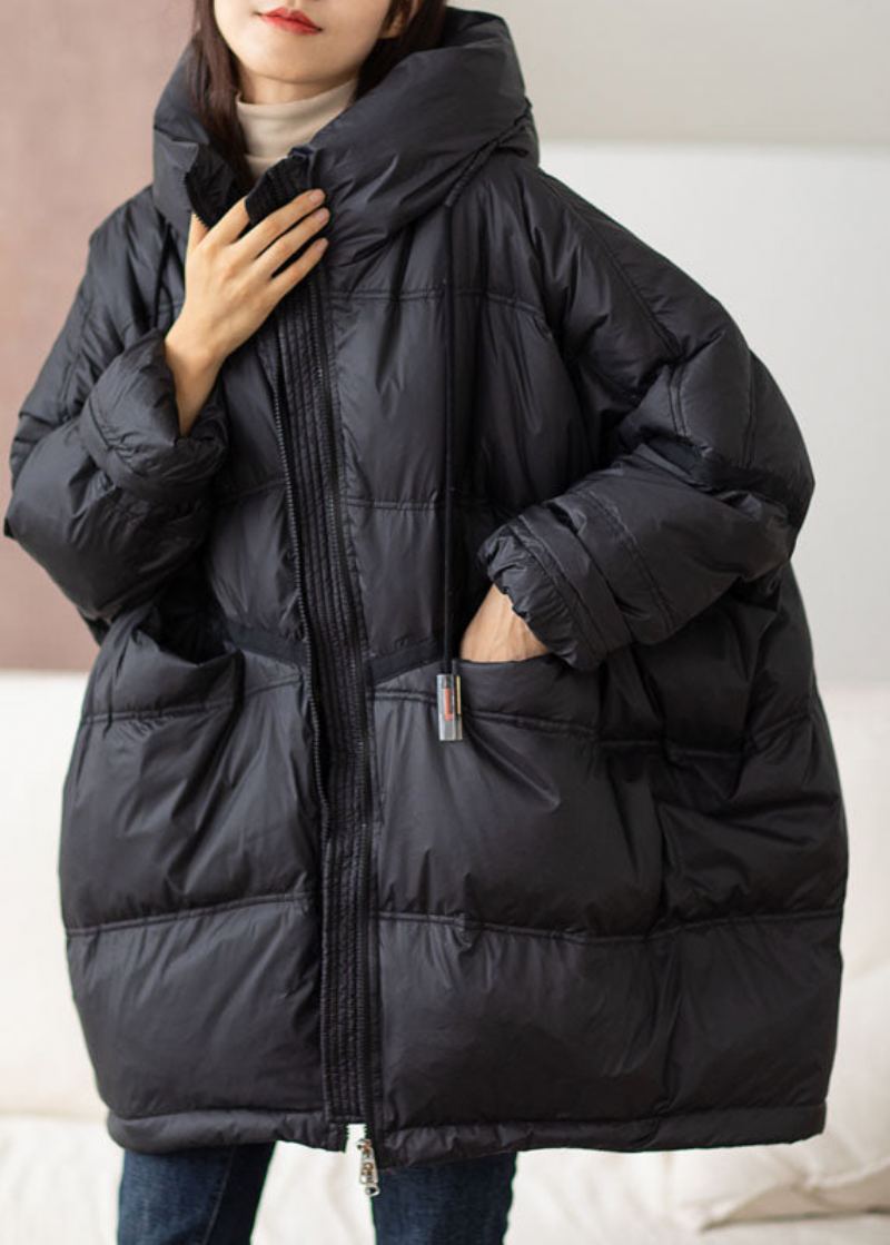 Bref Rouge Violacé Cordon Zippé Duvet De Canard À Capuche Vers Le Bas Manteau Hiver - Rouge Violacé