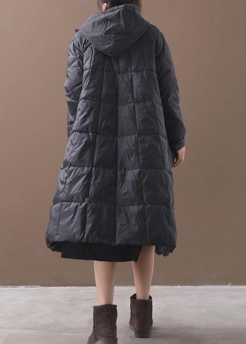 Doudoune Chaude Grande Taille Manteaux À Capuche Parkas D'hiver Noirs - Doudounes femmes
