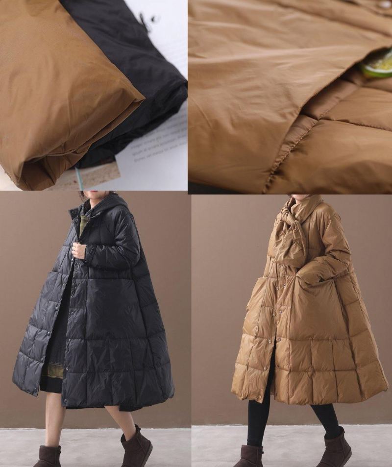 Doudoune Chaude Grande Taille Manteaux À Capuche Parkas D'hiver Noirs - Doudounes femmes