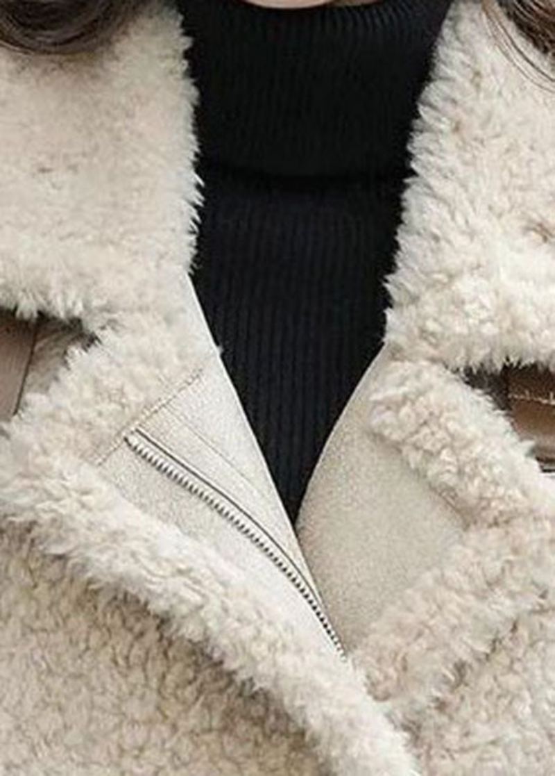 Gilet D'hiver Bohème Kaki Avec Poches Zippées En Fausse Fourrure - Doudounes femmes