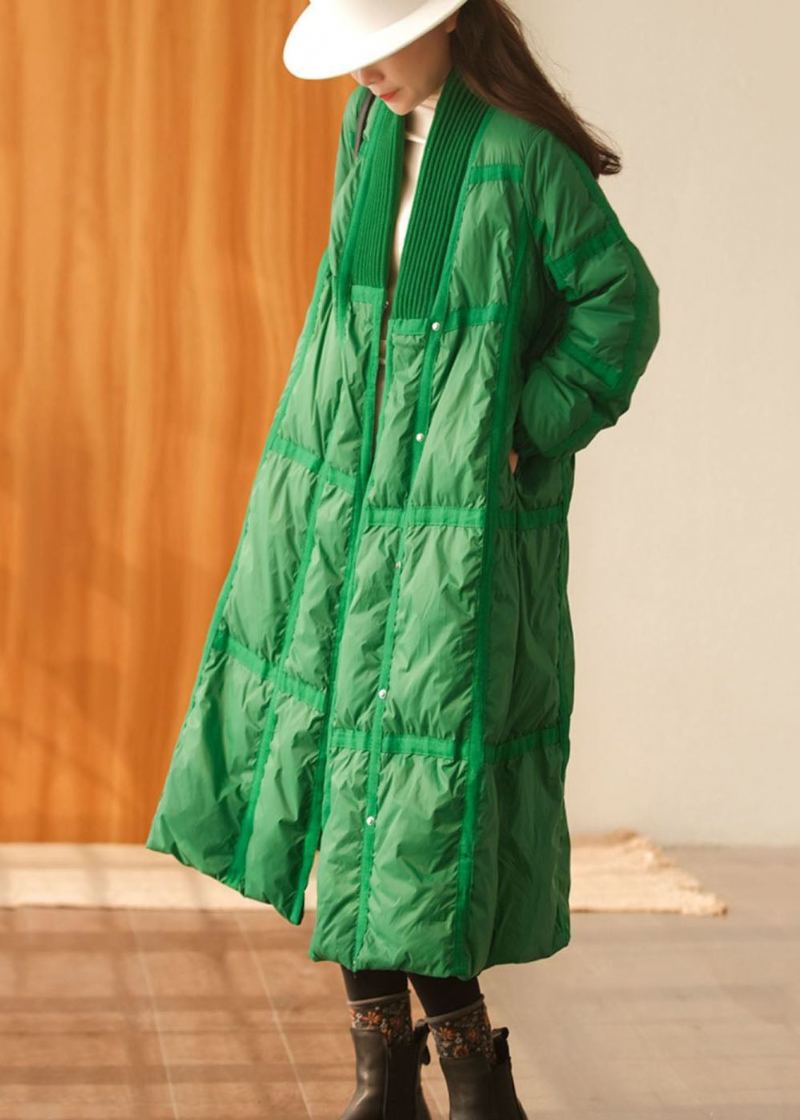 Manteau En Duvet De Canard Épais Noir Patchwork Surdimensionné Solide Hiver - Doudounes femmes