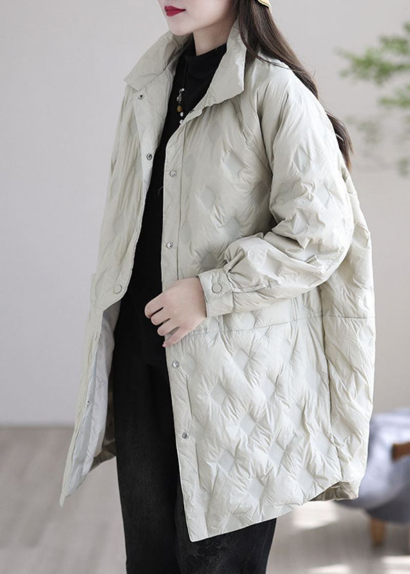 Manteau De Luxe En Duvet De Canard Avec Poches Noires Patchwork Mode Hiver