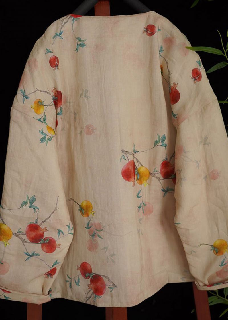 Manteaux Remplis De Coton Fin Beige Oriental À Col Rond - Doudounes femmes