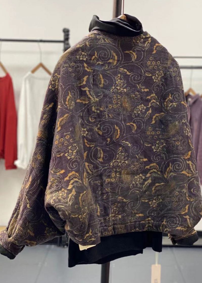 Manteaux Remplis De Coton Fin Imprimé Asymétrique Jaune Original Hiver - Doudounes femmes