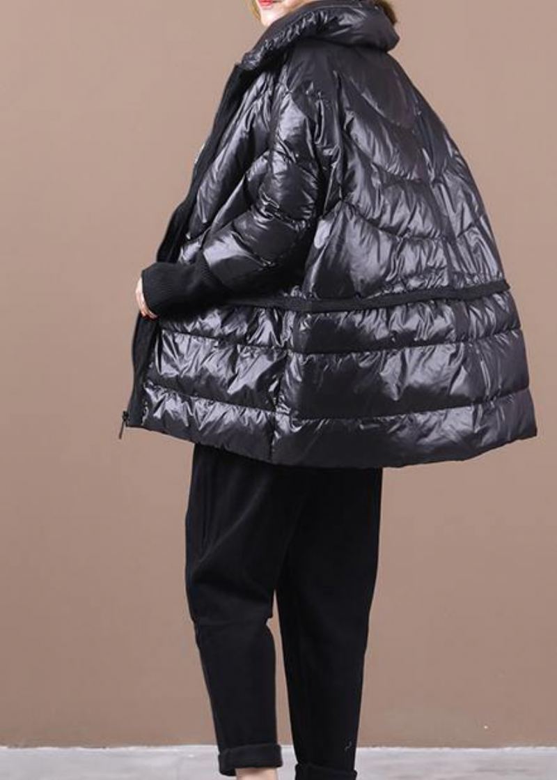 Nouveau Manteau En Duvet De Canard Noir Grande Taille Vêtements Doudoune Col Montant Patchwork Femmes Pardessus - Beige